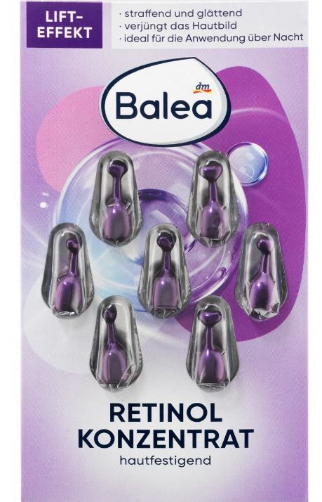 Капсули для обличчя проти зморшок ретинол та бакучиол Balea Retinol Konzentrat 7шт. 4066447245493