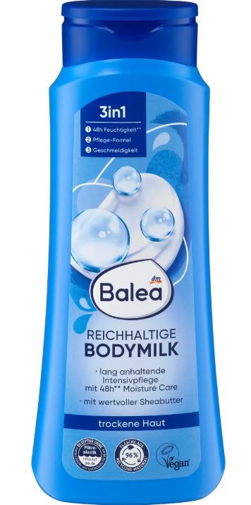 Молочко для тіла для сухої шкіри Balea Reichhaltige Bodymilk 400мл Німеччина 4066447366020