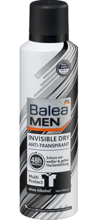 Дезодорант для мужчин аэрозоль Balea Men Antitranspirant Deospray Invisible Dry 200мл Германия 4066447413090