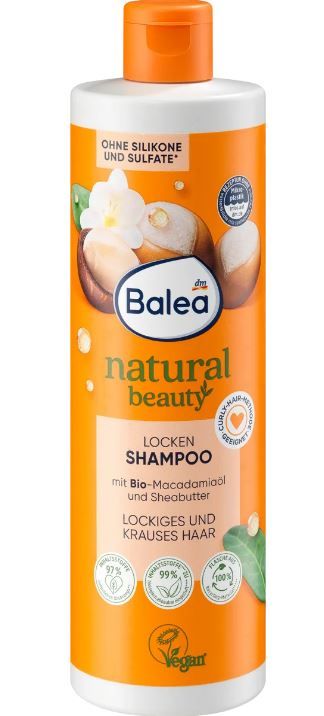 Шампунь для кучерявого волосся Balea Natural Shampoo Locken 400мл Німеччина 4066447239133