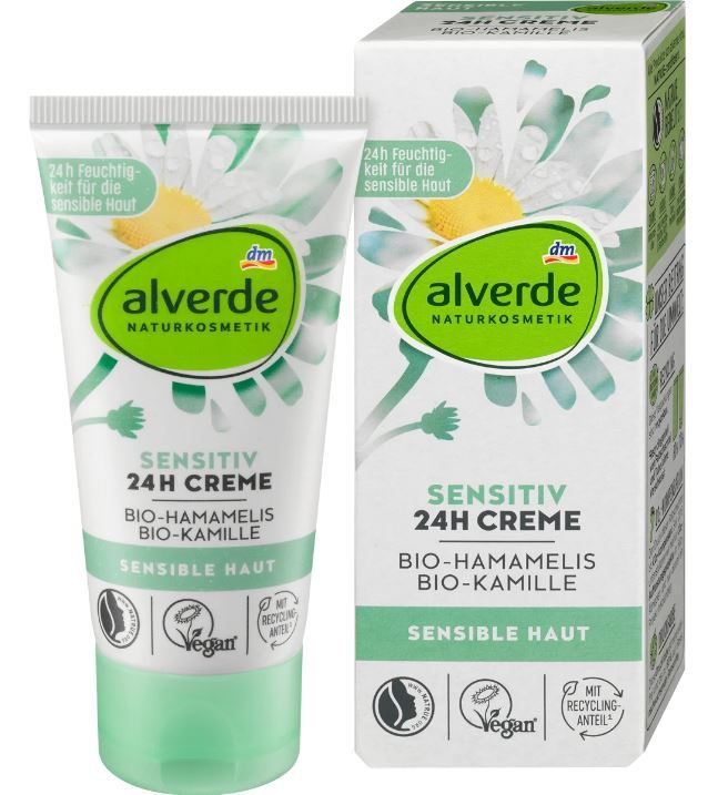 Зволожуючий крем для обличчя Alverde Sensitive 24h Creme Naturskosmetik 50мл 4066447107036