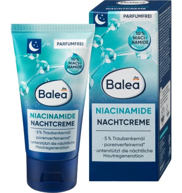 Крем для обличчя відновлювальний Balea Niacinamide Nachtcreme 50мл Німеччина 4066447428766
