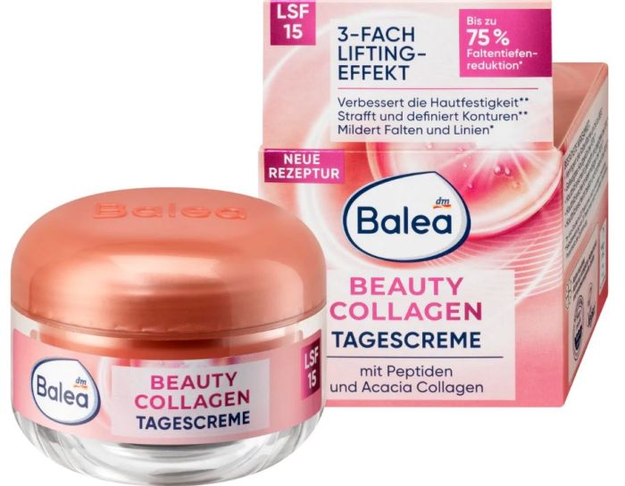 Крем для обличчя денний проти зморшок Balea Beauty Collagen LSF15 50мл Німеччина 4066447215670
