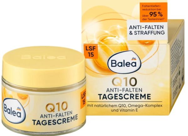 Крем для обличчя денний зволожуючий проти зморшок Balea Q10 Anti-Falten LSF15 50мл Німеччина 4066447233780