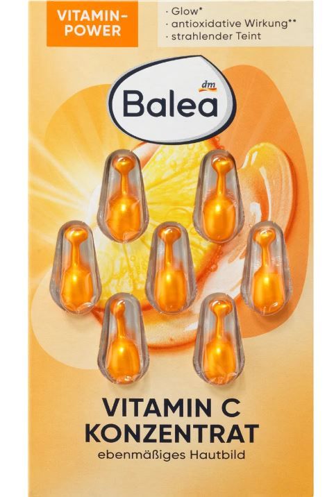Капсули для обличчя проти зморшок Balea Vitamin C Konzentrat ліфтінг-концентрат 7шт. 4066447245578