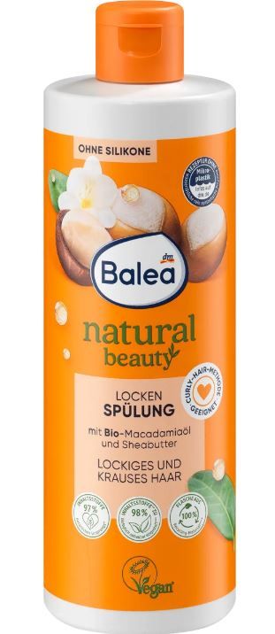 Кондиционер  для вьющиеся волос Balea Natural Beauty с маслом макадамии и ши 350мл 4066447239157