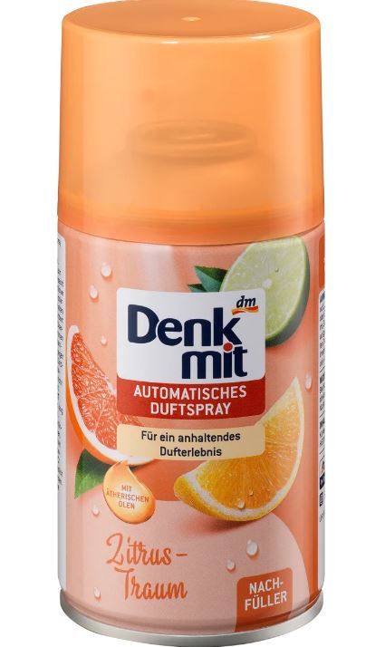 Освежитель воздуха Denkmit Zitrustraum запаска цитрусовый аромат 250ml Германия 4010355486271