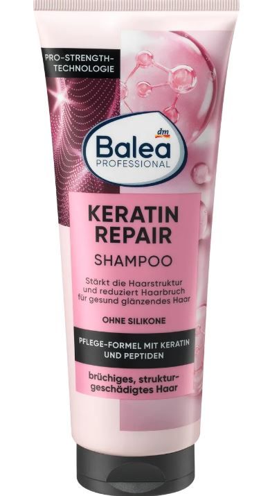 Шампунь для волосся Balea Professional Keratin Repair з кератином та пептидами 250мл. 4066447240900