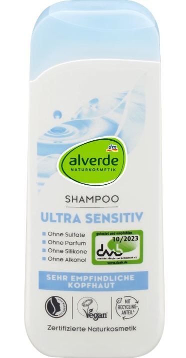 Шампунь для волос Alverde Ultra Sensitiv увлажняющий с глицерином 200мл Германия 4066447523621