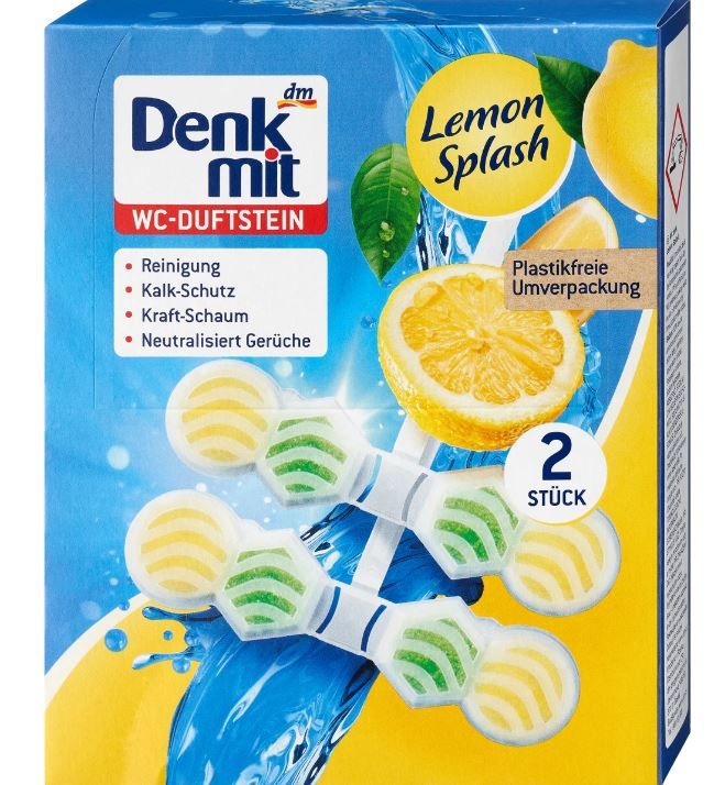 Ароматизатор для туалету в унітаз Denkmit Lemon Splash 2шт Німеччина 4066447289299