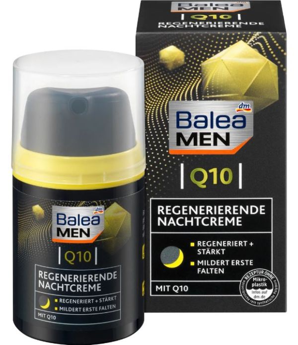 Крем для обличчя Balea Men Nachtcreme Q10 Regenerierend проти зморшок 50мл Німеччина 4058172508493