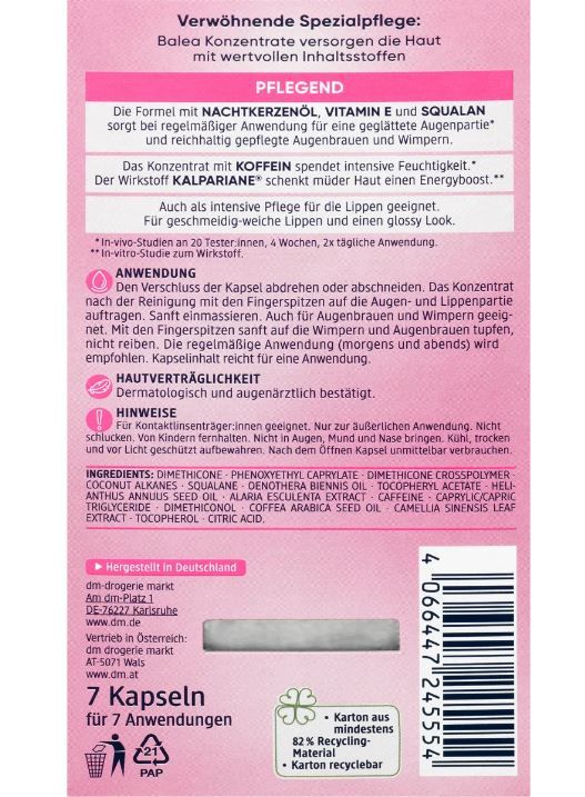 Капсули для очей та губ проти зморшок Balea Augen &amp; Lippen 7шт. 4066447245554