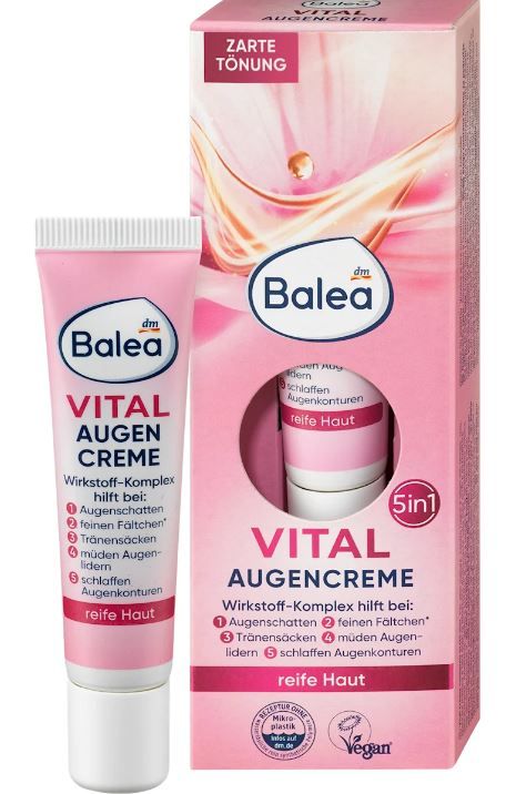 Крем для повік проти зморшок зволожуючий Balea Augencreme Vital Balea 15мл. 4066447382051
