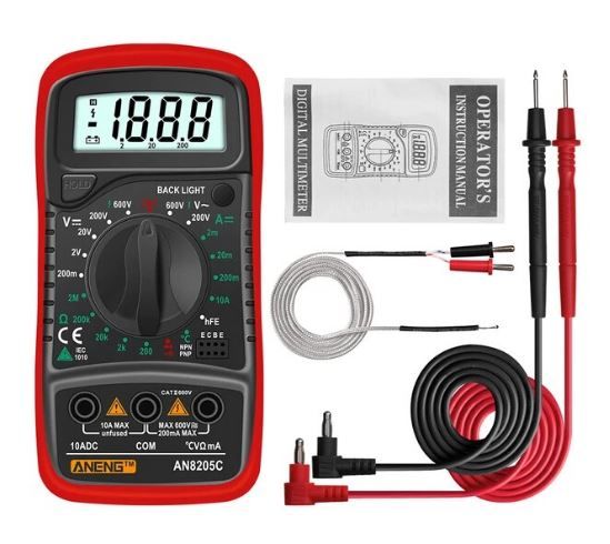 Цифровой мультиметр Aneng  AN8205C с функцией измерения температуры AN8205C_R