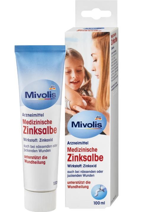 Мазь цинковая лечебная Mivolis Medizinische Zinksalbe 100мл. 4066447248890