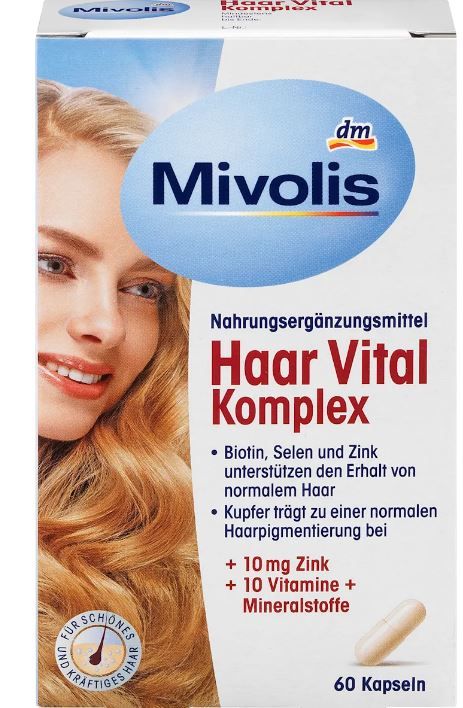 Витаминный комплекс Mivolis Hair Vital Complex для волос и ногтей 60 капсул 4058172694080