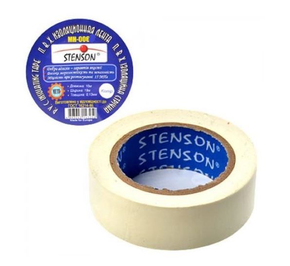 Ізолента ПВХ Stenson біла L=25м В=19мм MH-0064 2112
