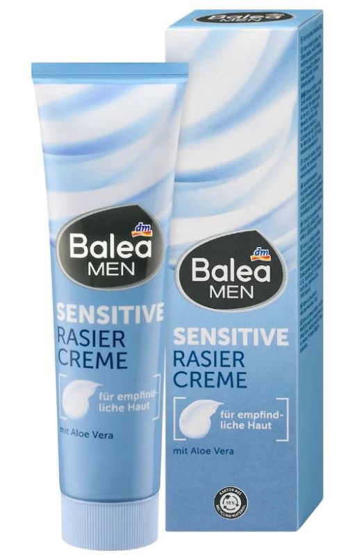 Крем для гоління Balea Men Sensitive Rasiercreme c алое віра 100мл 4067796065657