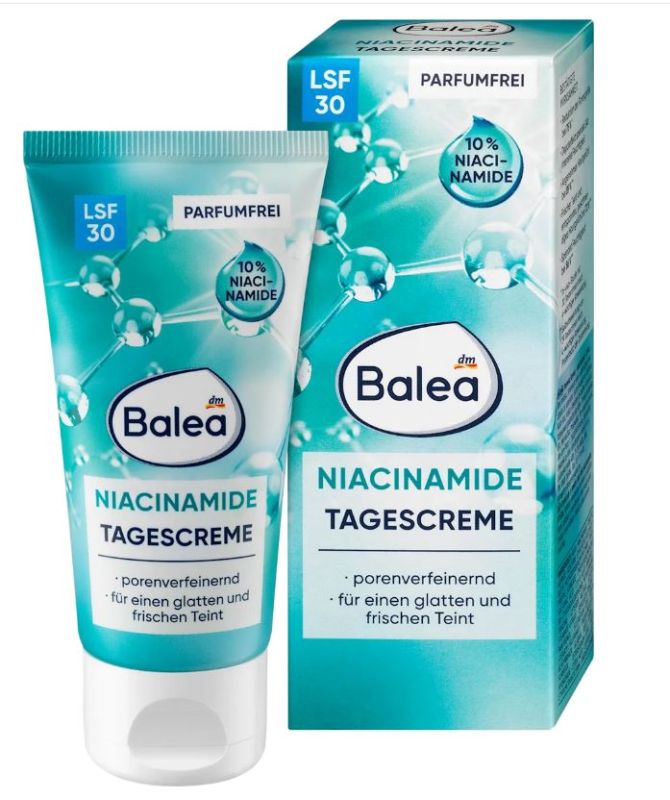 Крем для лица Balea Niacinamide Tagescreme дневной увлажняющий 50мл Германия 4066447438888