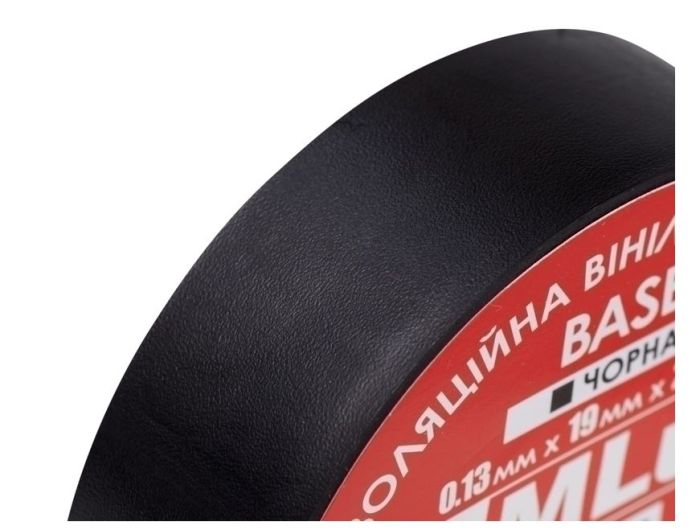 Ізолента високоякісна MLux BASE полівінілхлорид 19ммх20 ярдів чорна 152000001