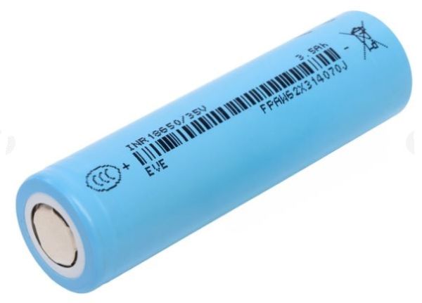 Акумулятор літій-іонний EVE 3500mAh 10.2А 25мОм без захисту INR18650/35V