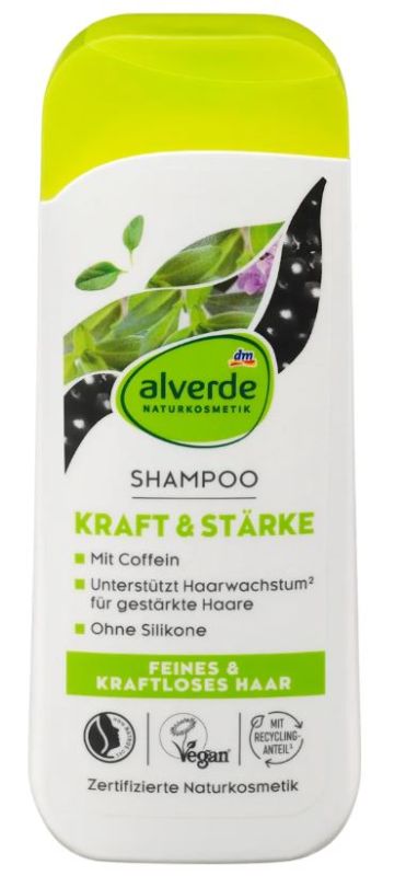 Шампунь для волос востанавливающий Alverde Kraft Starke кофеин и кератин 200мл 4066447523584