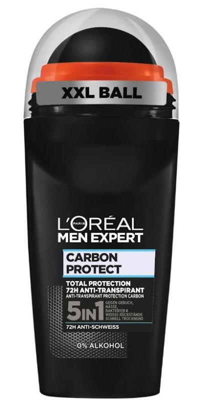 Дезодорант для чоловіків кульковий L'oreal Men Expert Carbon Protect 72h 5in1 50мл Франція 3600523741465