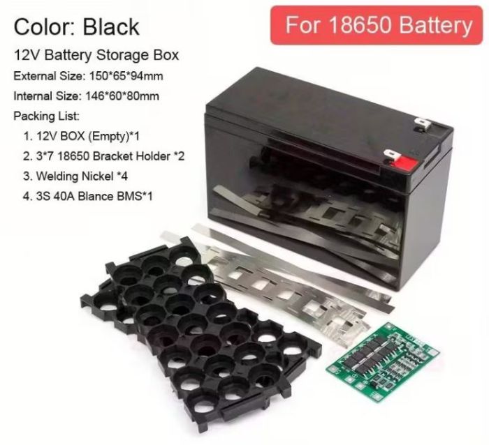 Комплект для складання Li-ion акумулятора 12V 7A під Lion 21x18650 DIY21x18650_Black