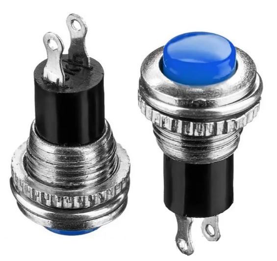 Кнопка натискна без фіксації 0.5 А 125В OFF-(ON) DS-316 SPST 2pin синя Daier 1014170